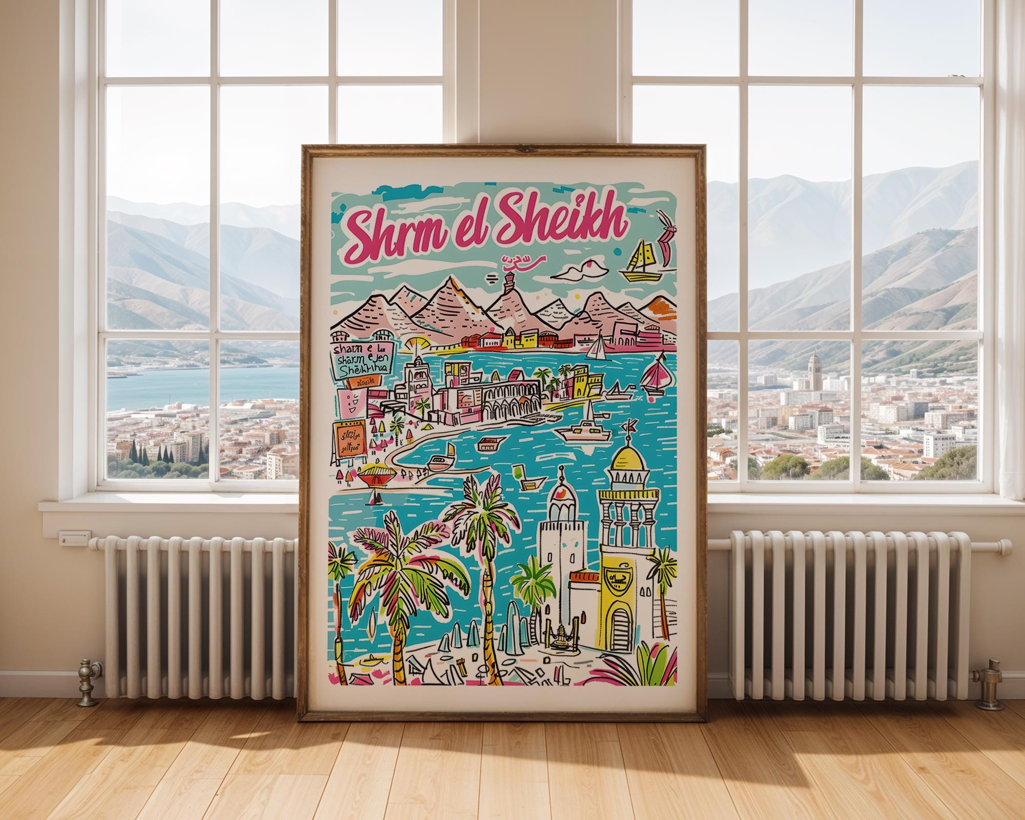 Sharm El Sheikh Poster | Vibrant Egypt Travel Print wall art print, modern home decor, unframed artwork by Nomad & Nest