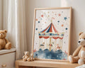 Playroom Ideas | Vintage Carousel Nursery Art | Storybook Circus Print wall art print, modern home decor, unframed artwork by Nomad & Nest