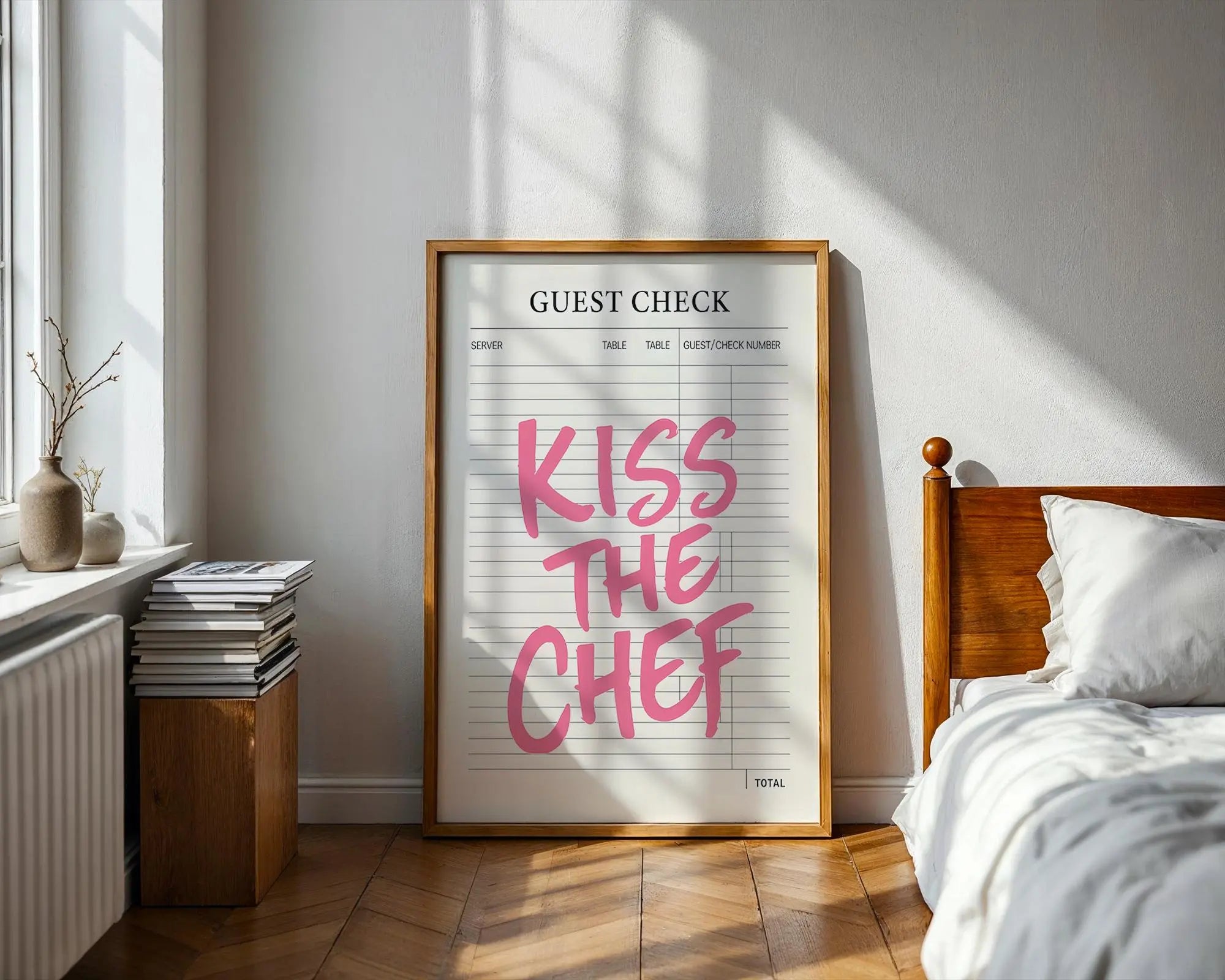 Kiss The Chef Print | Retro Restaurant Wall Art wall art print, modern home decor, unframed artwork by Nomad & Nest