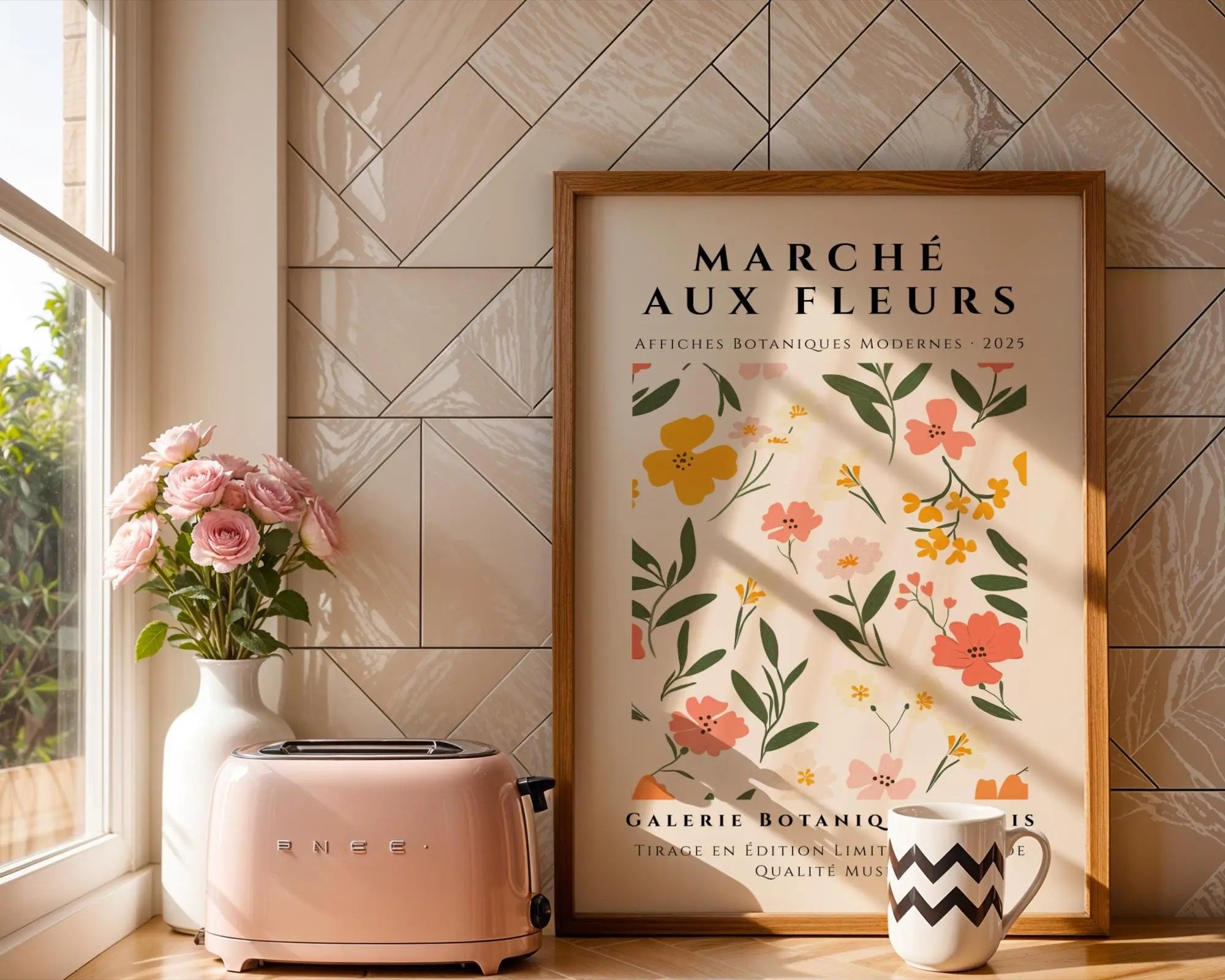 French Floral Market Print | Botanical Gallery Wall Art wall art print, modern home decor, unframed artwork by Nomad & Nest