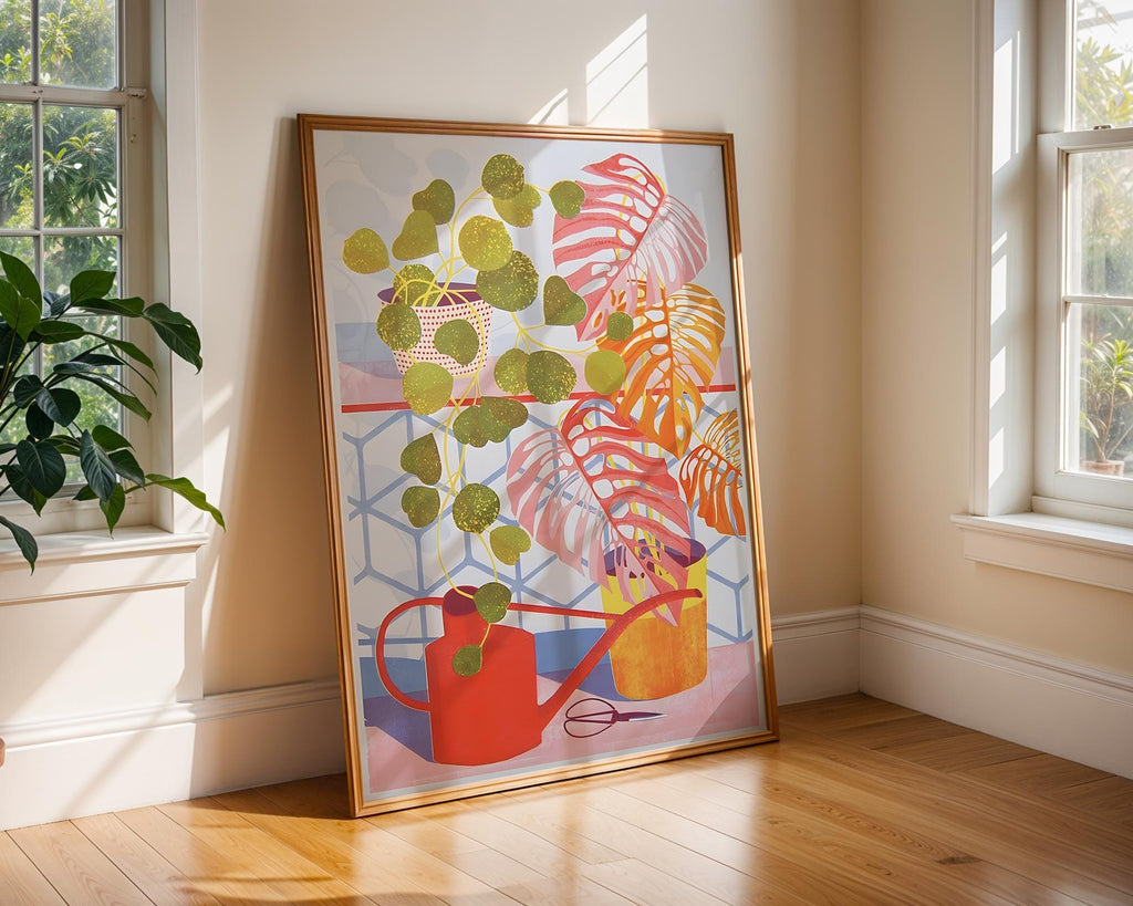 Botanical Still Life Art Print | Vibrant Tropical Plant Poster wall art print, modern home decor, unframed artwork by Nomad & Nest