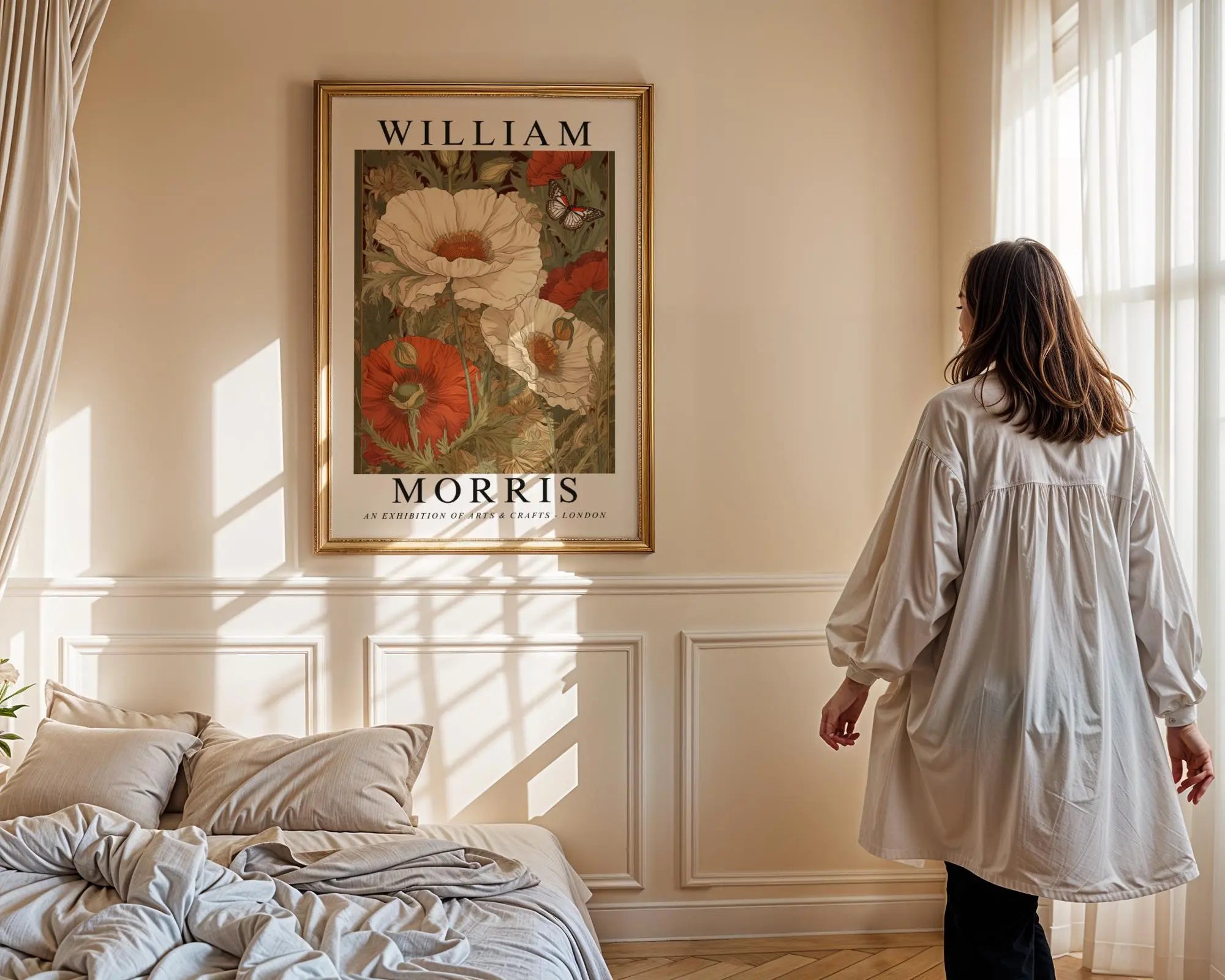 William Morris Print Poppy  | Vintage Botanical Art Poster wall art print, modern home decor, unframed artwork by Nomad & Nest