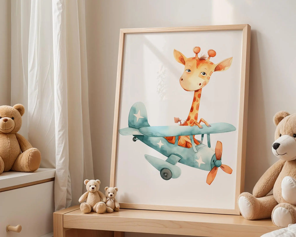 Playroom Ideas | Elephant Hot Air Balloon Nursery Print | Neutral Safari Decor wall art print, modern home decor, unframed artwork by Nomad & Nest