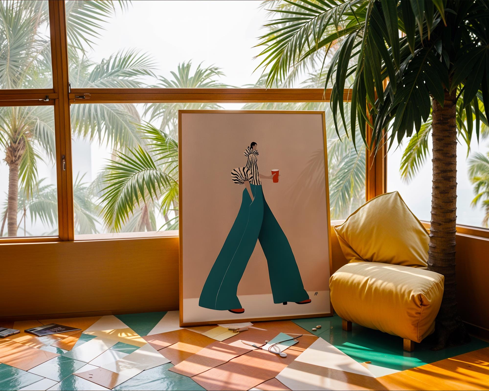 Zebra Blouse Woman Art Print | Modern Illustration Decor wall art print, modern home decor, unframed artwork by Nomad & Nest