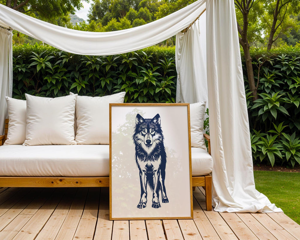 Majestic Wolf Art Print | Bold Animal Decor, Forest Poster wall art print, modern home decor, unframed artwork by Nomad & Nest