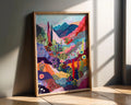 Modern Pop Art | Colorful Abstract Landscape  Print | Modern Floral Mountain Painting wall art print, modern home decor, unframed artwork by Nomad & Nest