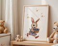Playroom Ideas | Blueberry Bunny Nursery Wall Art | Woodland Animal Print wall art print, modern home decor, unframed artwork by Nomad & Nest