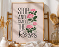 Positive Emotion | Stop and Smell the Roses Print | Floral Quote Wall Art | Mindfulness Home Decor wall art print, modern home decor, unframed artwork by Nomad & Nest