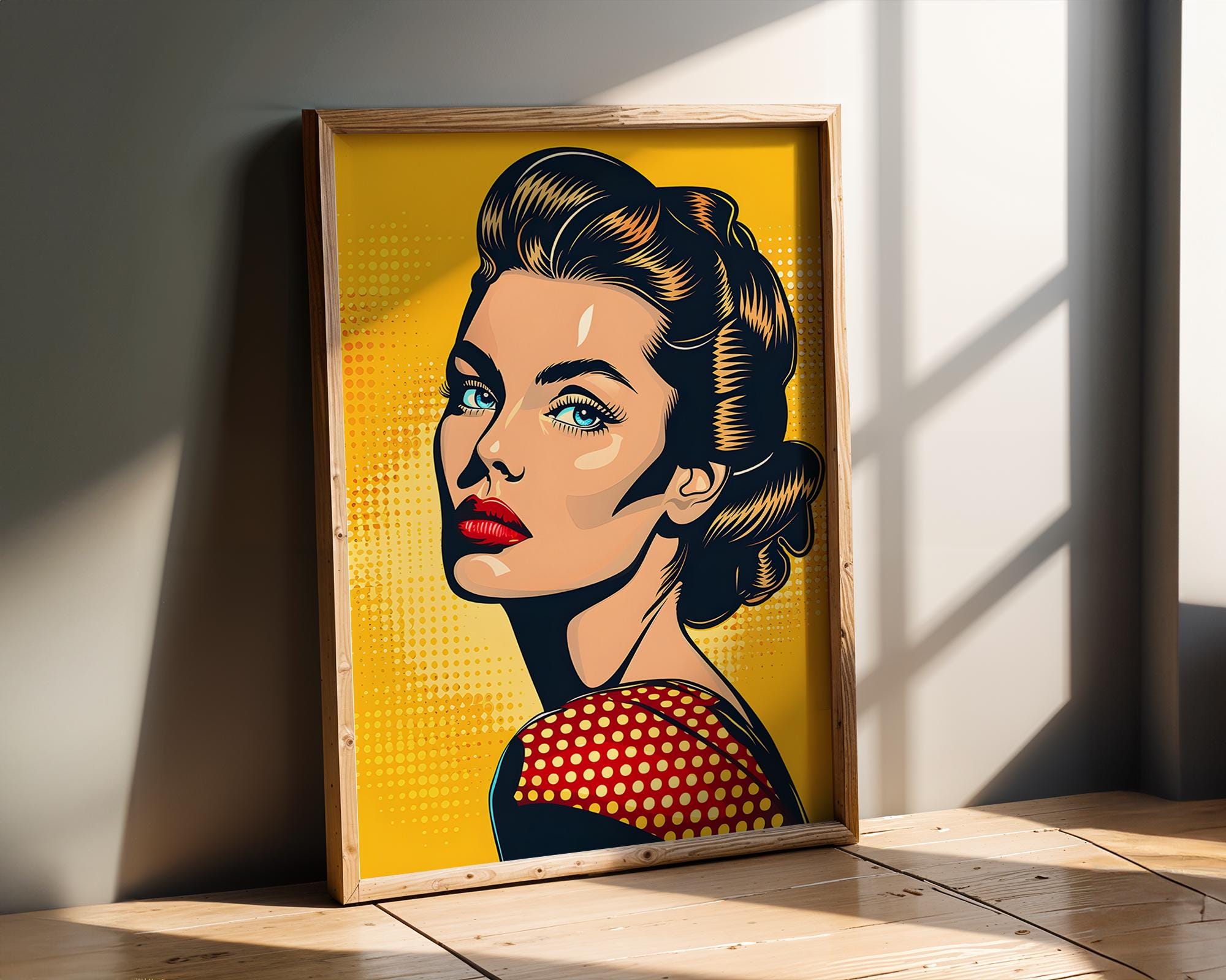 Modern Pop Art | Retro  Woman Portrait Print | Vintage Style Home Decor wall art print, modern home decor, unframed artwork by Nomad & Nest