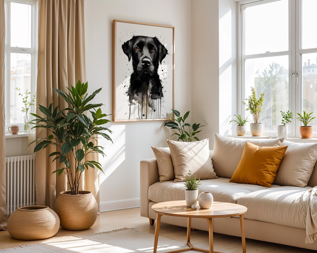 Black Labrador Watercolor Print | Modern Dog Portrait Wall Art wall art print, modern home decor, unframed artwork by Nomad & Nest
