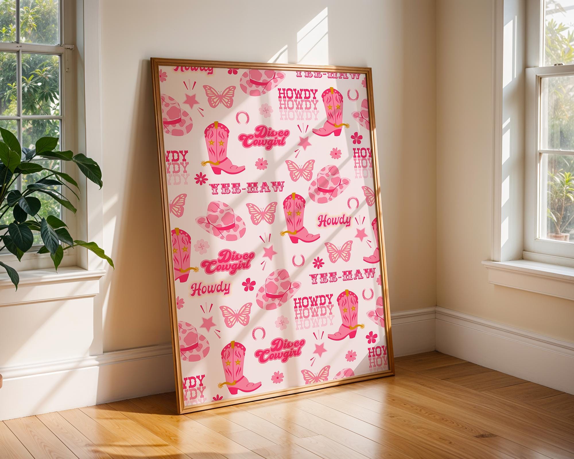 Pink Disco Cowgirl Print | Western Wall Art Poster wall art print, modern home decor, unframed artwork by Nomad & Nest