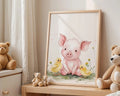 Playroom Ideas | Pig Nursery Wall Art | Farm Animal Baby Illustration wall art print, modern home decor, unframed artwork by Nomad & Nest