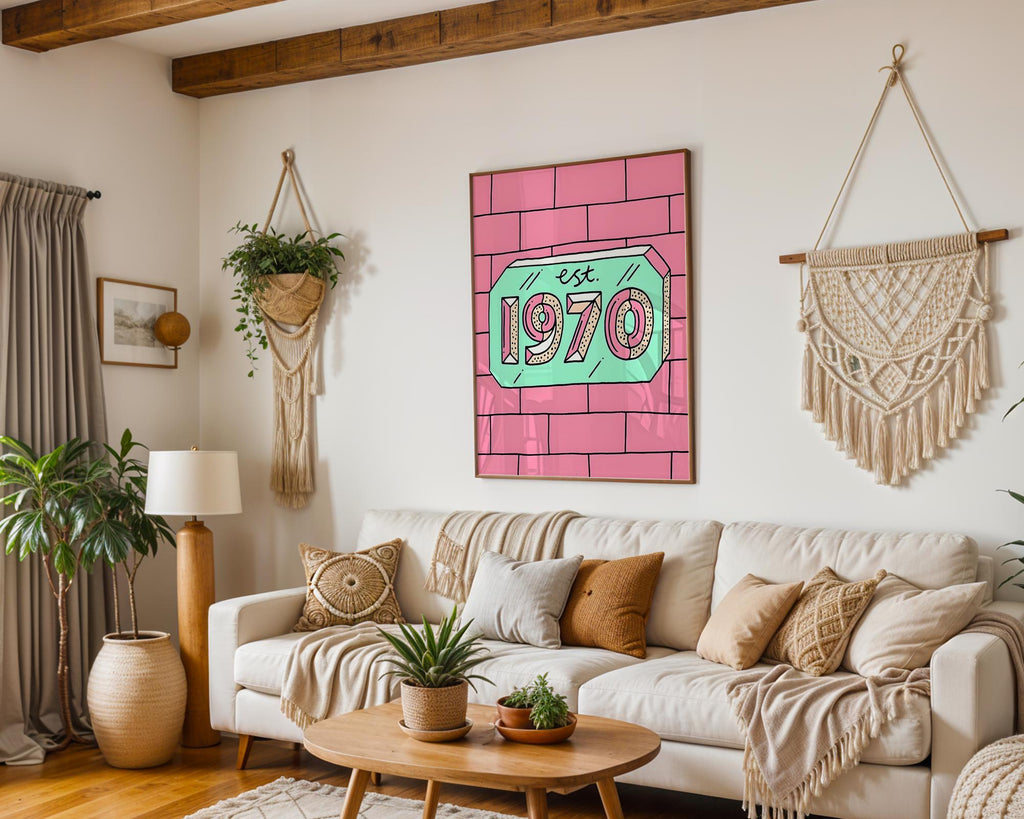 Modern Pop Art | 1970s  Print | Retro Number Poster, Mid-Century Modern wall art print, modern home decor, unframed artwork by Nomad & Nest