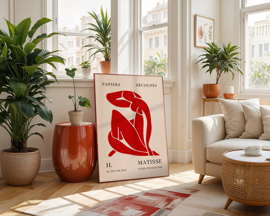 Henri Matisse Print | Red  Female Figure Art  | Minimalist French Style Decor wall art print, modern home decor, unframed artwork by Nomad & Nest