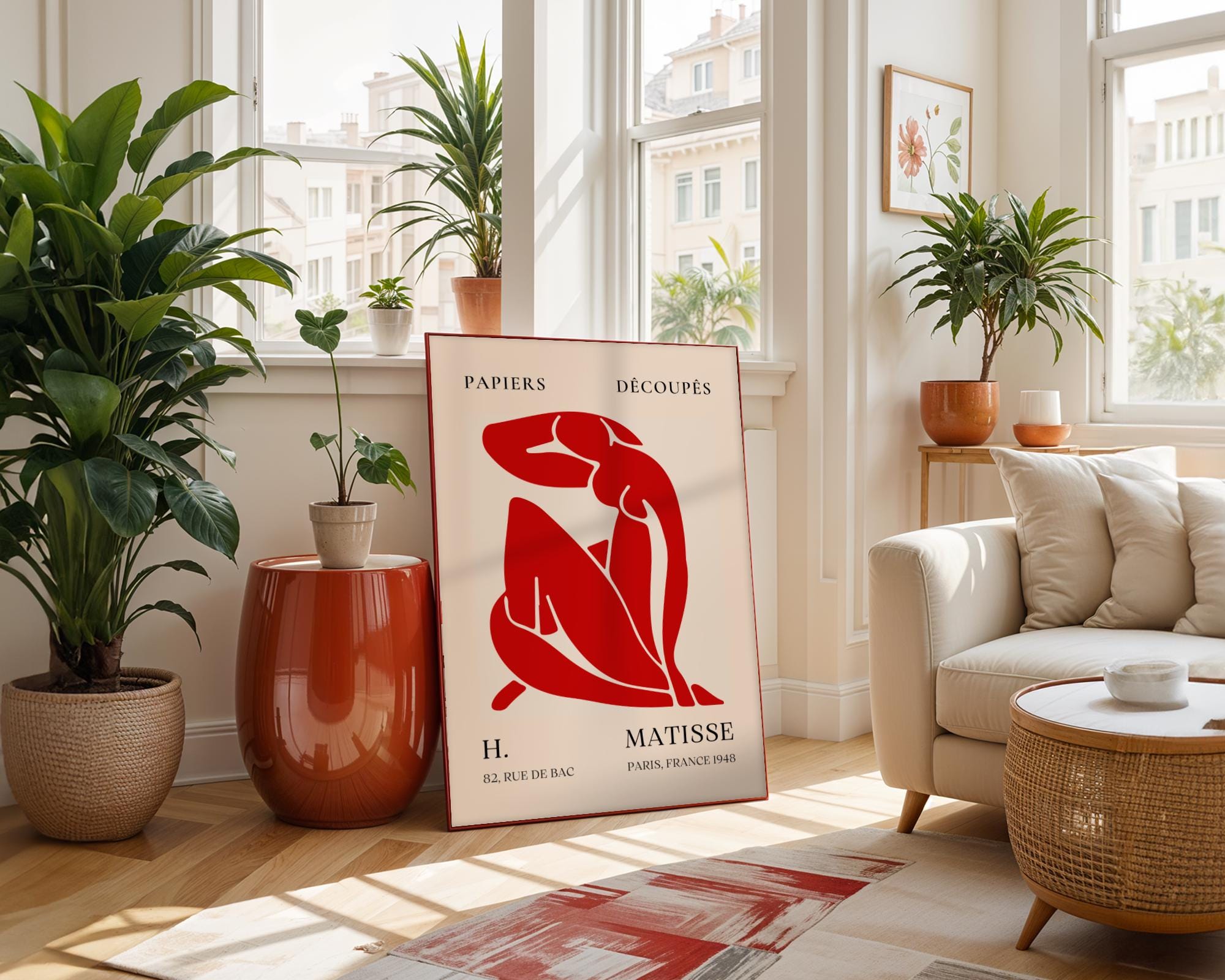 Henri Matisse Print | Red  Female Figure Art  | Minimalist French Style Decor wall art print, modern home decor, unframed artwork by Nomad & Nest