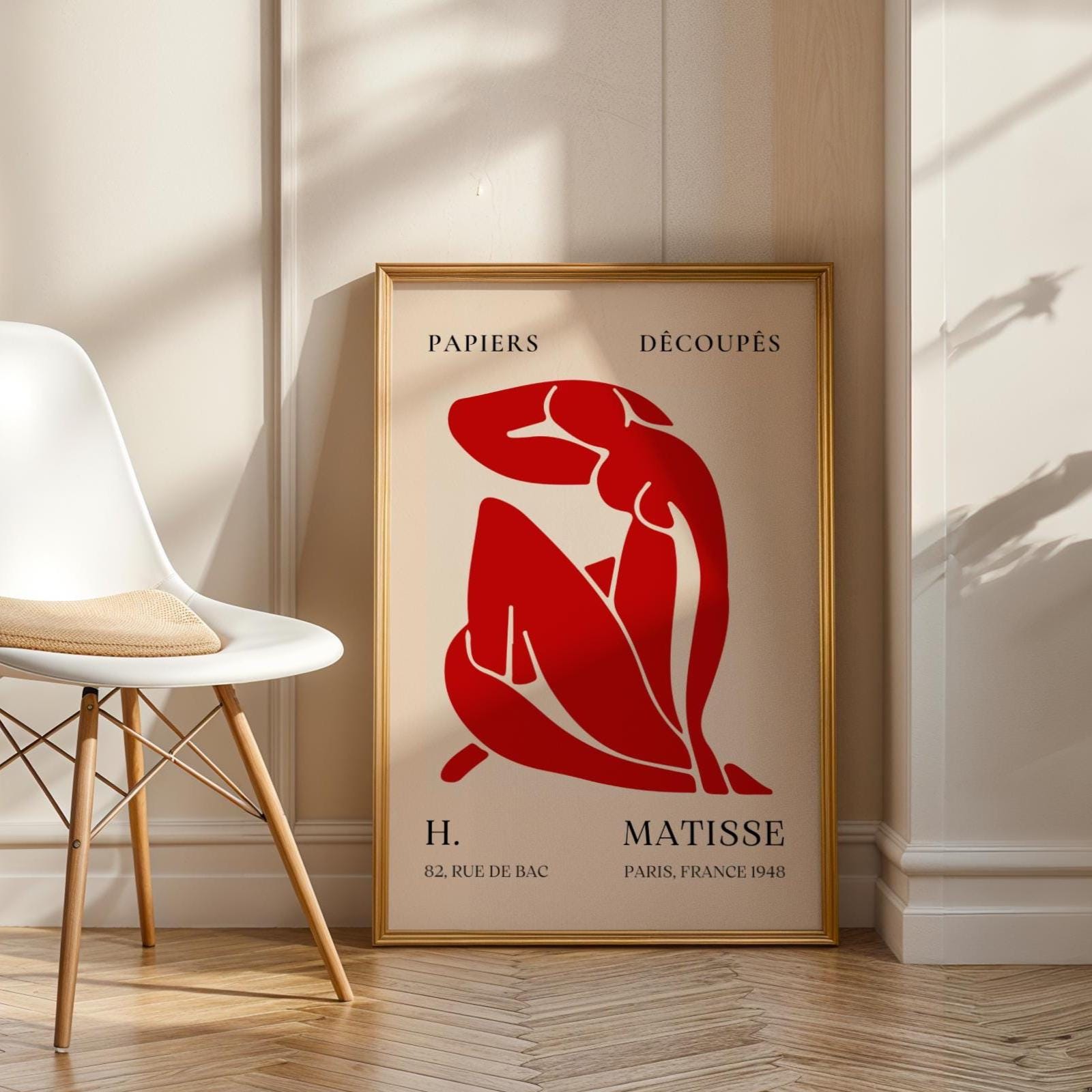 Henri Matisse Print | Red  Female Figure Art  | Minimalist French Style Decor wall art print, modern home decor, unframed artwork by Nomad & Nest