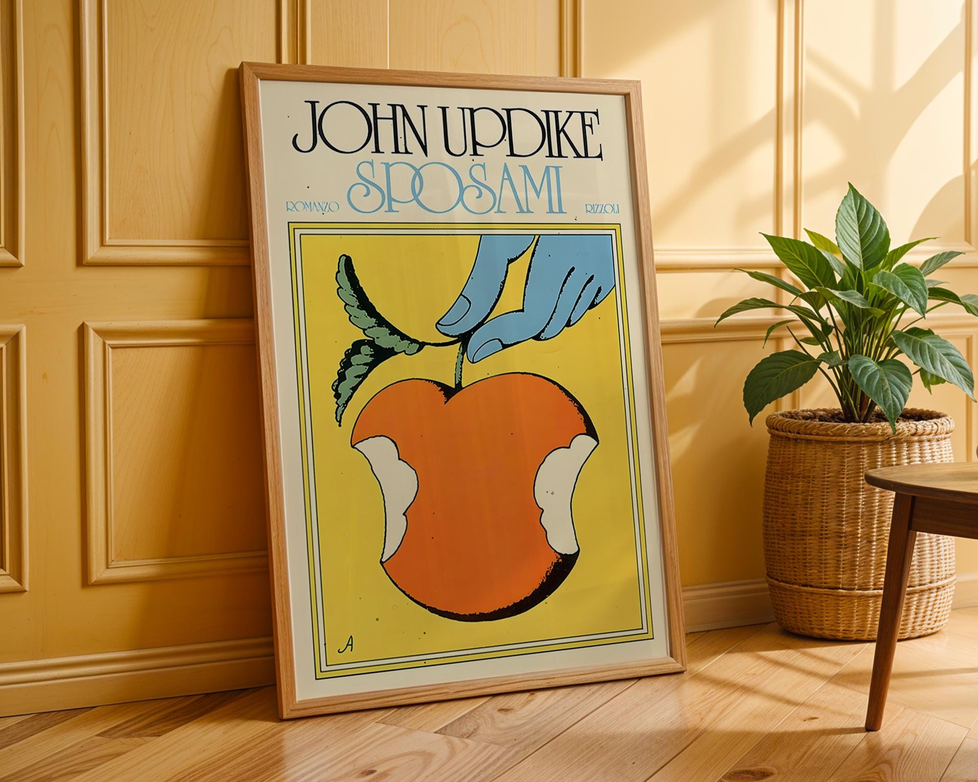 Retro Pop Art Apple Print | Vintage Book Cover Illustration wall art print, modern home decor, unframed artwork by Nomad & Nest