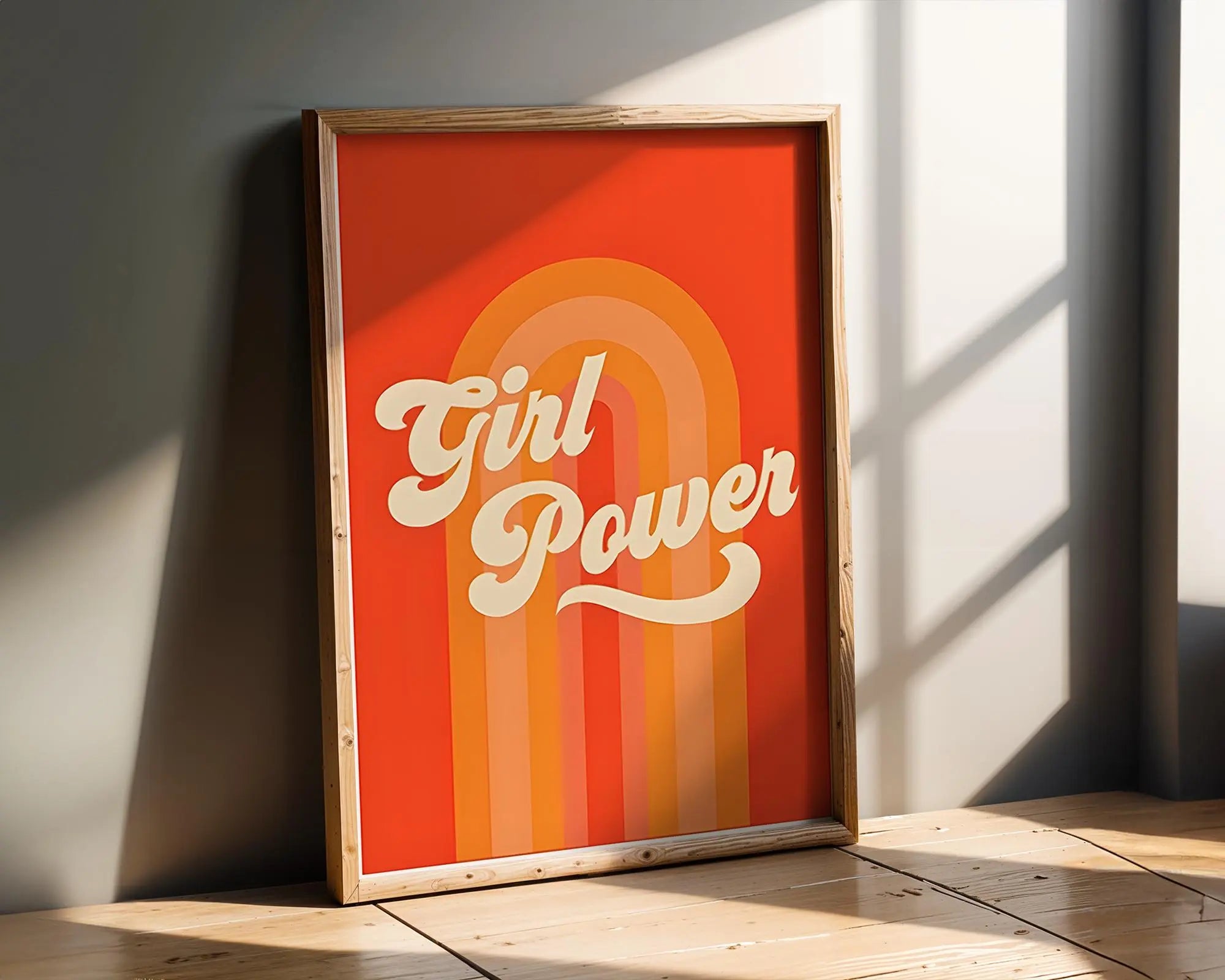 Modern Pop Art | Girl Power Retro Print | 70s Style Rainbow wall art print, modern home decor, unframed artwork by Nomad & Nest