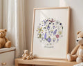 Playroom Ideas | Love In Nature Nursery Print | Whimsical Floral Wall Art wall art print, modern home decor, unframed artwork by Nomad & Nest