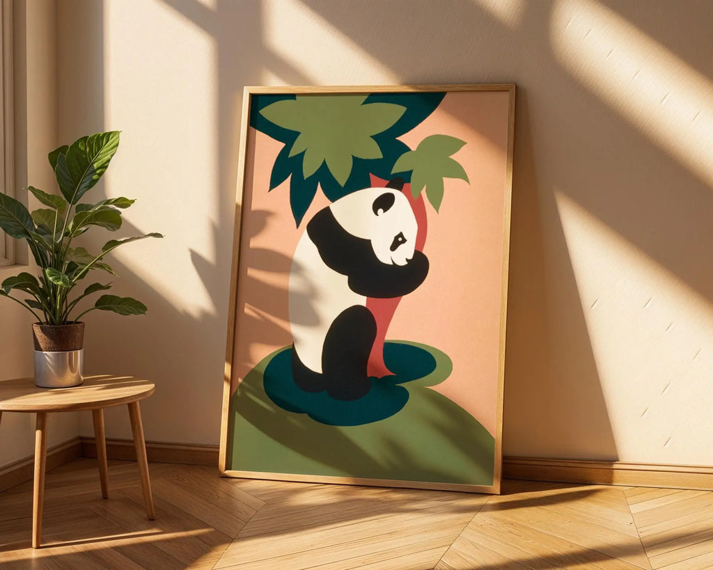 Panda Print | Whimsical Scandinavian Nursery Art wall art print, modern home decor, unframed artwork by Nomad & Nest