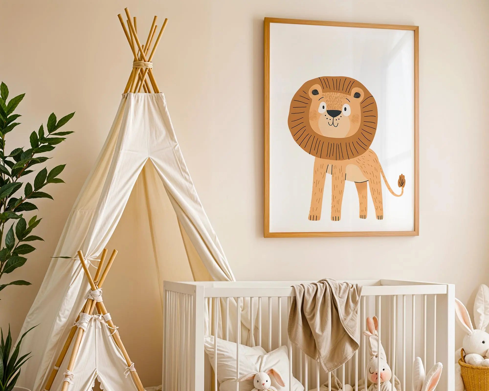 Lion Cub Nursery Print | Modern Safari Animal Wall Art wall art print, modern home decor, unframed artwork by Nomad & Nest