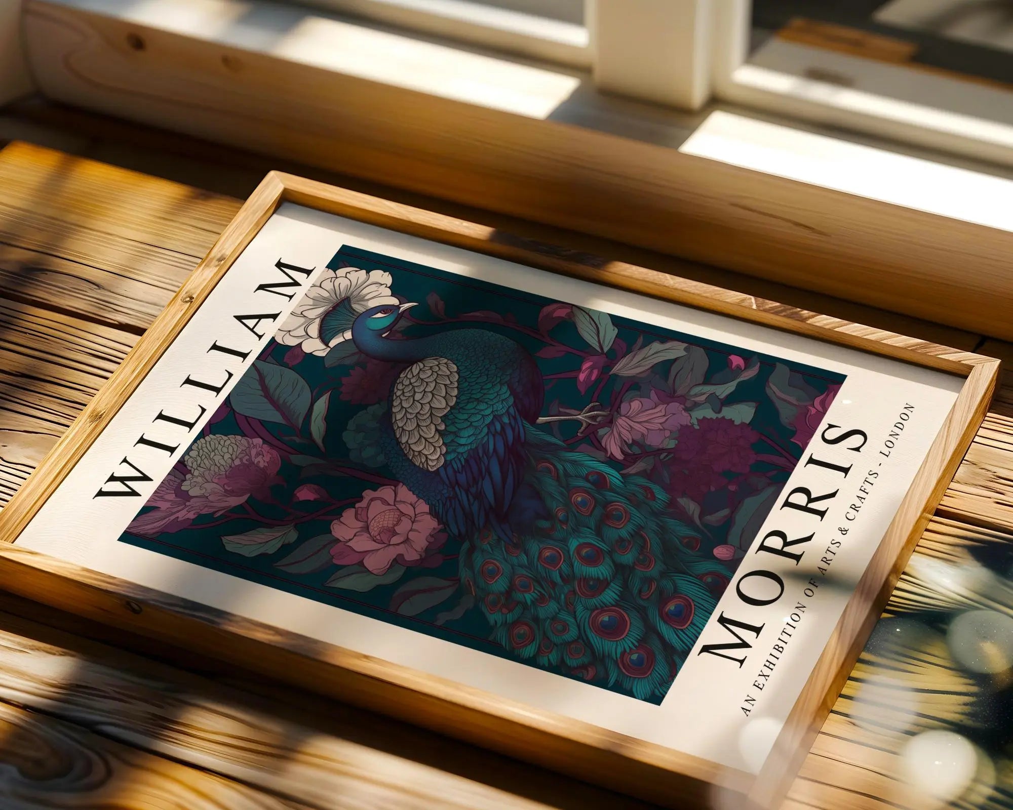 William Morris Print Peacock  | Vintage Dark Floral Garden Art wall art print, modern home decor, unframed artwork by Nomad & Nest