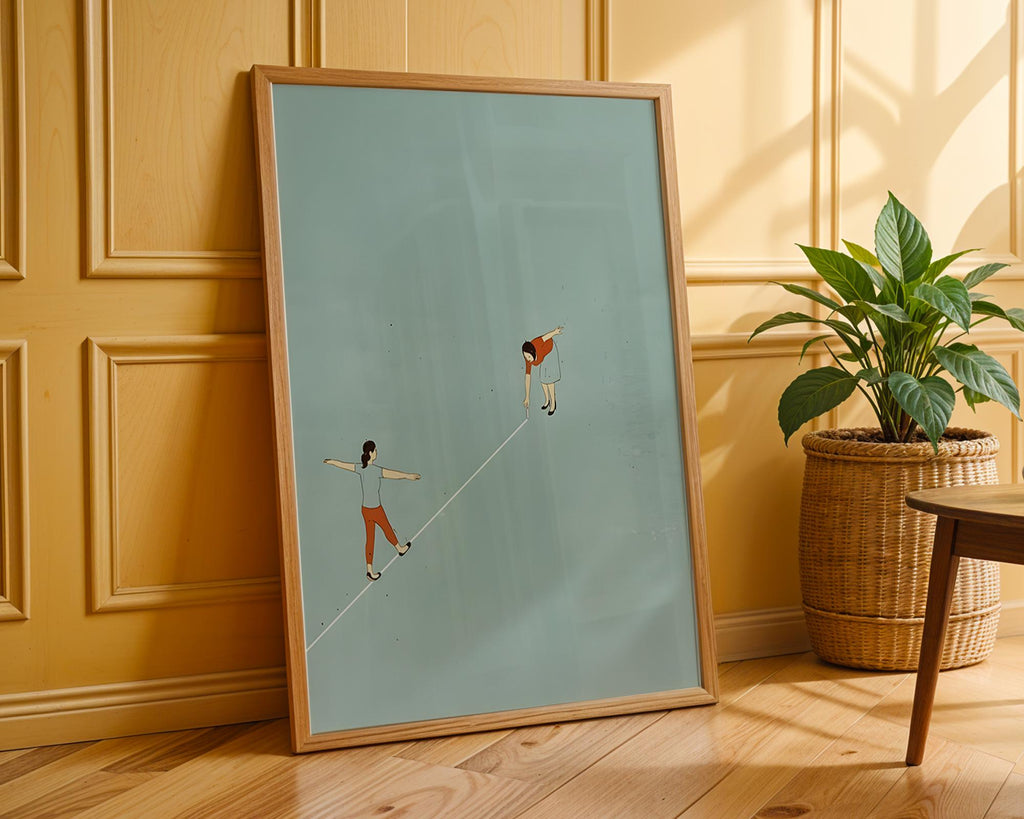Balancing Act Art Print | Minimalist Abstract Illustration wall art print, modern home decor, unframed artwork by Nomad & Nest