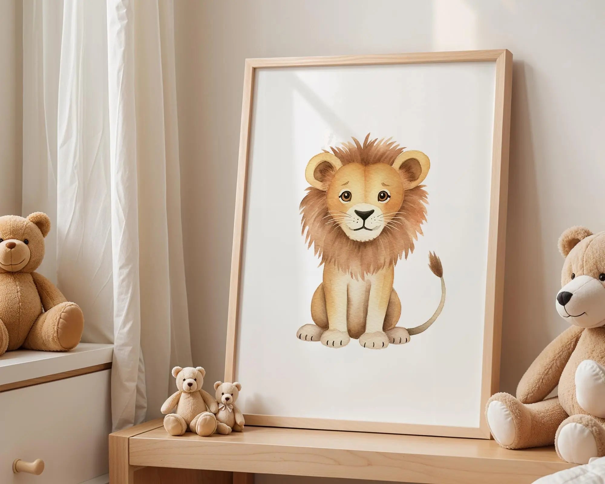 Playroom Ideas | Lion Nursery Wall Art | Safari Animal Baby Print wall art print, modern home decor, unframed artwork by Nomad & Nest