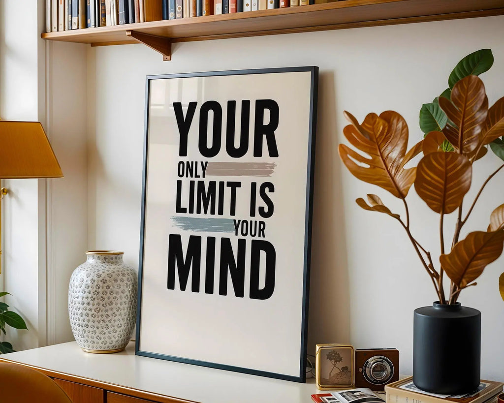 Positive Emotion | Your Only Limit Is Your Mind | Bold Motivational Typography Wall Art wall art print, modern home decor, unframed artwork by Nomad & Nest