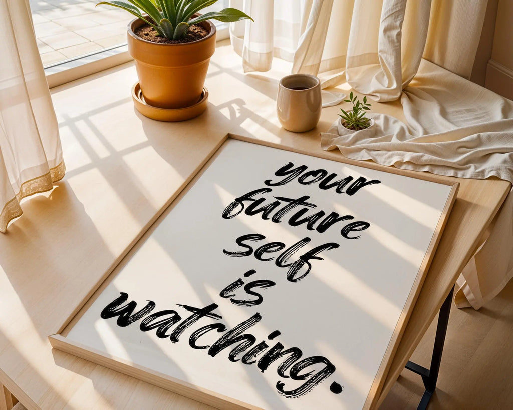 Positive Emotion | Your Future Self Is Watching Matte Print | Motivational Quote wall art print, modern home decor, unframed artwork by Nomad & Nest