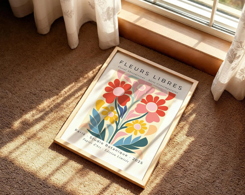 Abstract Floral Art Print | Parisian Botanical Poster wall art print, modern home decor, unframed artwork by Nomad & Nest