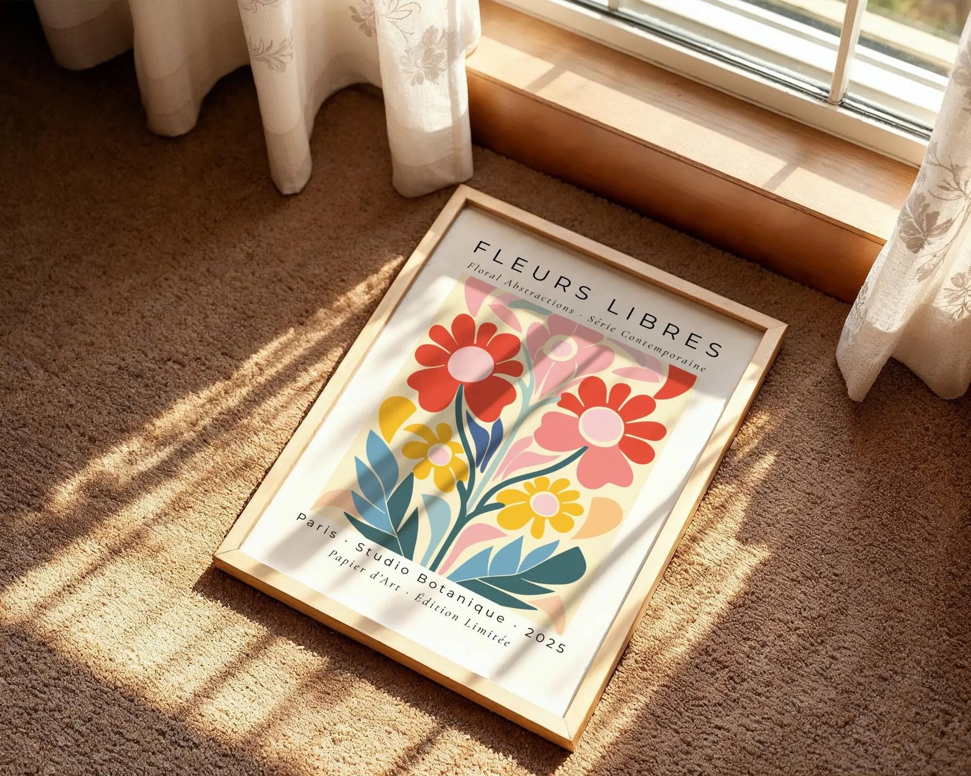 Abstract Floral Art Print | Parisian Botanical Poster wall art print, modern home decor, unframed artwork by Nomad & Nest