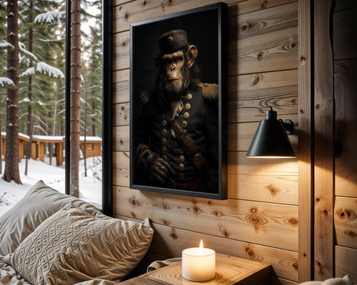 Chimpanzee Admiral Portrait Print | Regal Monkey Wall Art wall art print, modern home decor, unframed artwork by Nomad & Nest