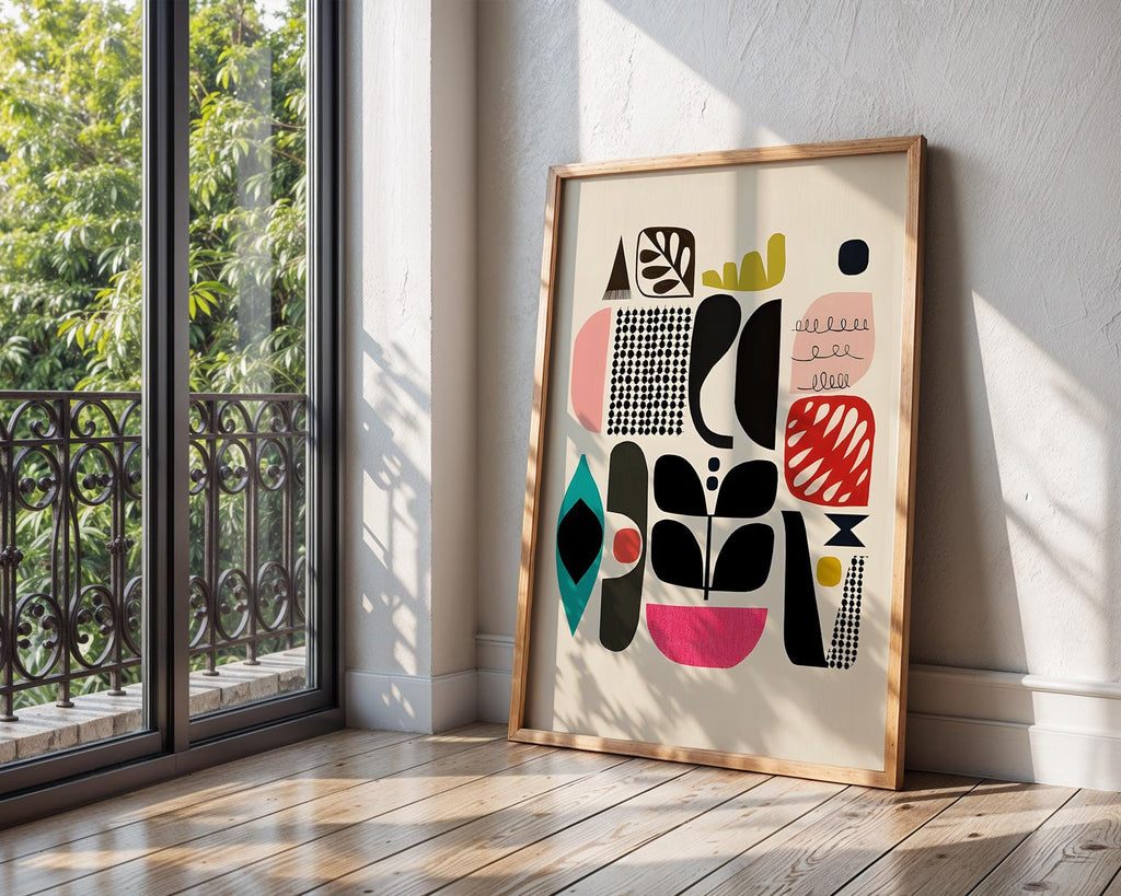 Mid-Century Modern Art Print | Colorful Abstract Geometric Shapes wall art print, modern home decor, unframed artwork by Nomad & Nest