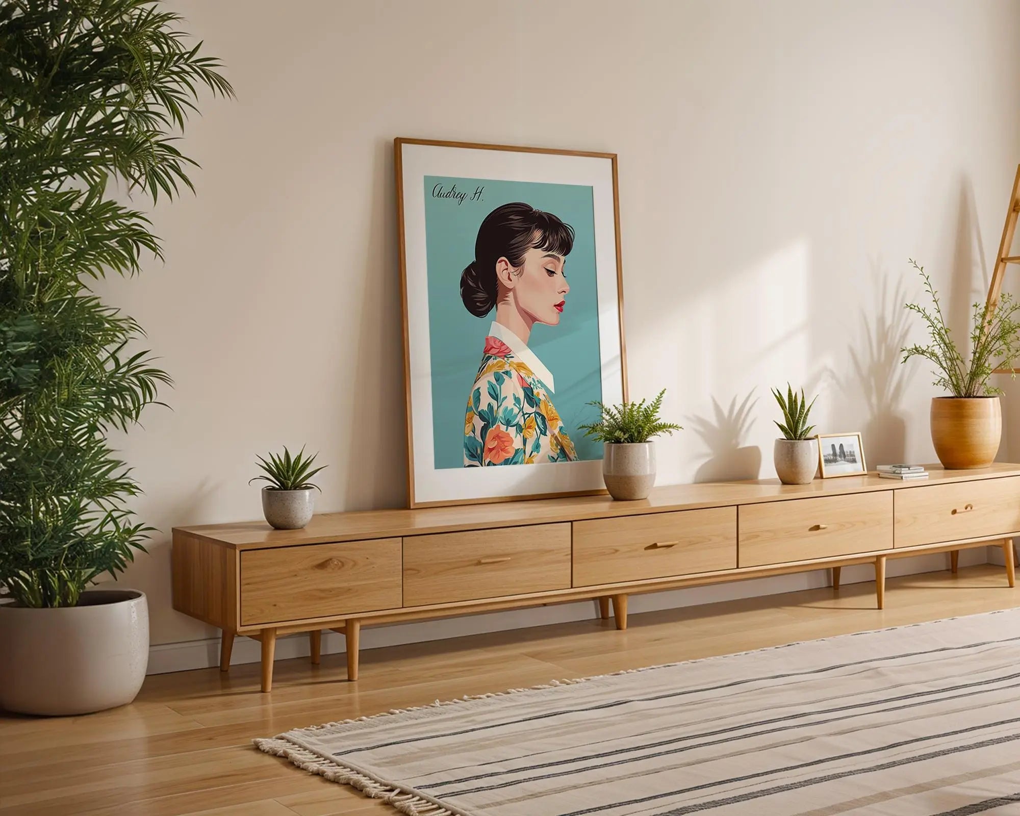 Modern Pop Art | Audrey Hepburn  Print | Floral Jacket, Retro Hollywood Glamour wall art print, modern home decor, unframed artwork by Nomad & Nest