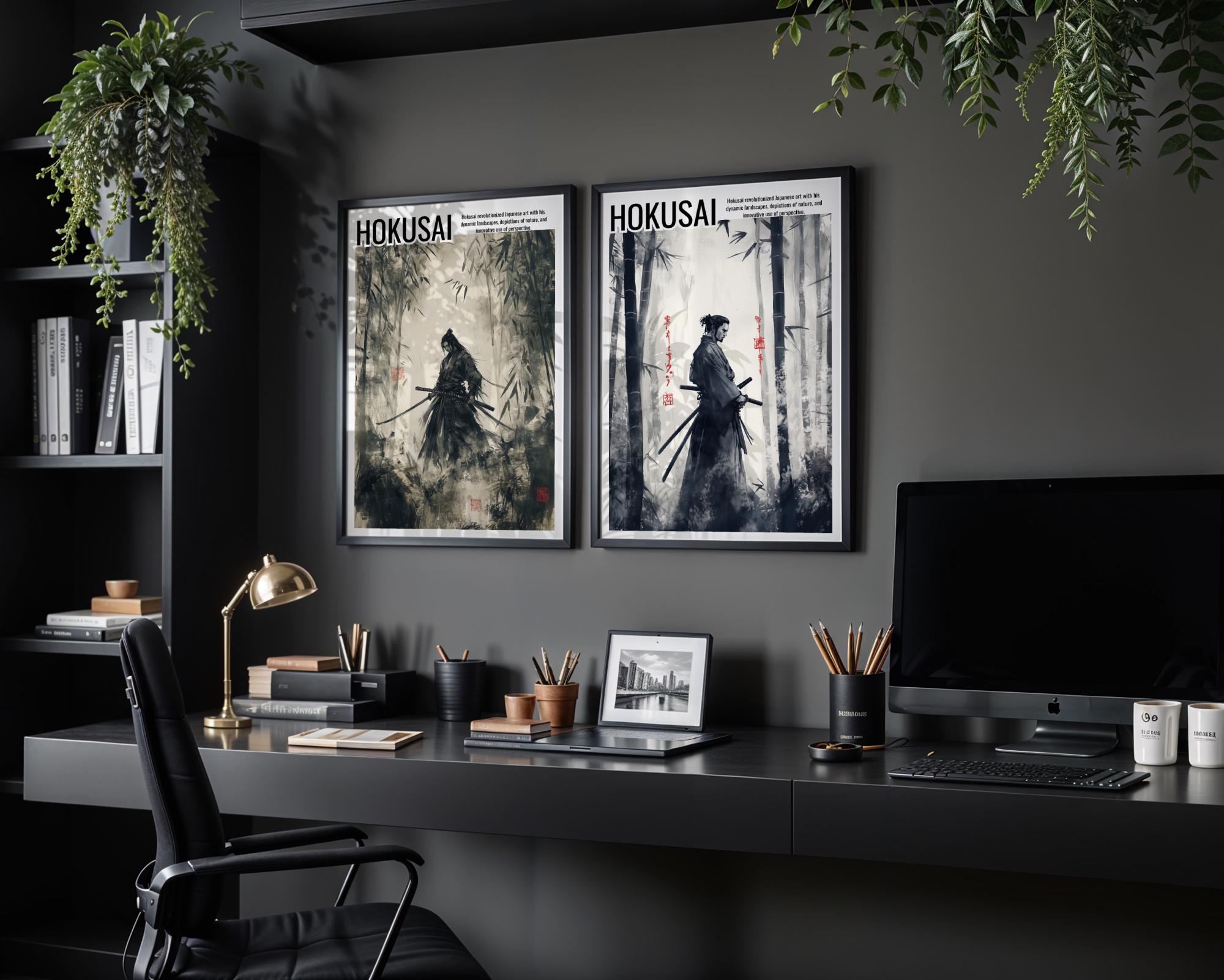 Japanese Poster | Samurai Warrior Art Print –  Zen Decor wall art print, modern home decor, unframed artwork by Nomad & Nest