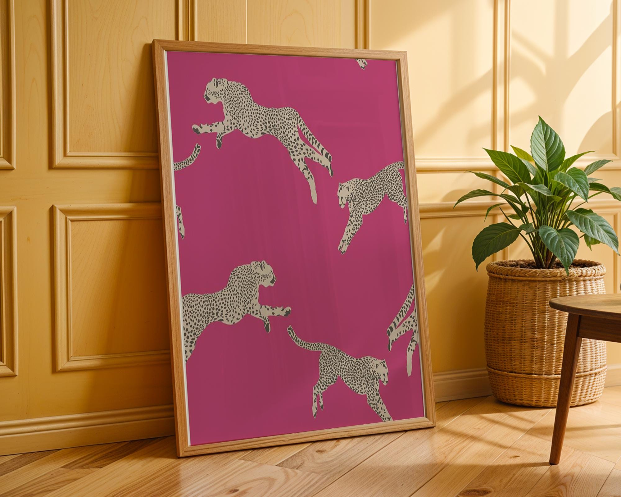 Pink Cheetah Print | Modern Animal Illustration, Safari Decor wall art print, modern home decor, unframed artwork by Nomad & Nest