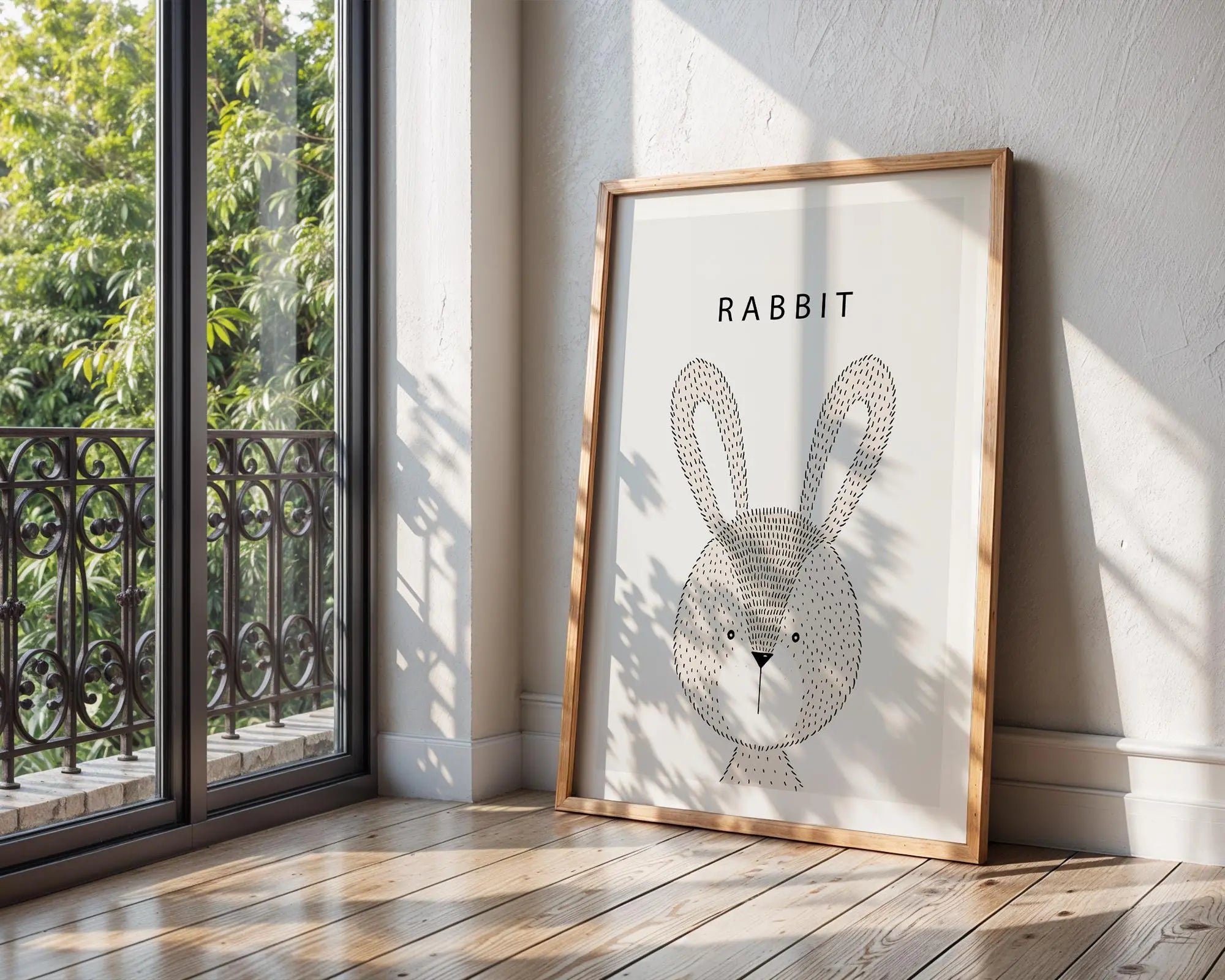 Rabbit Nursery Art Print | Scandinavian Kids Room Decor wall art print, modern home decor, unframed artwork by Nomad & Nest
