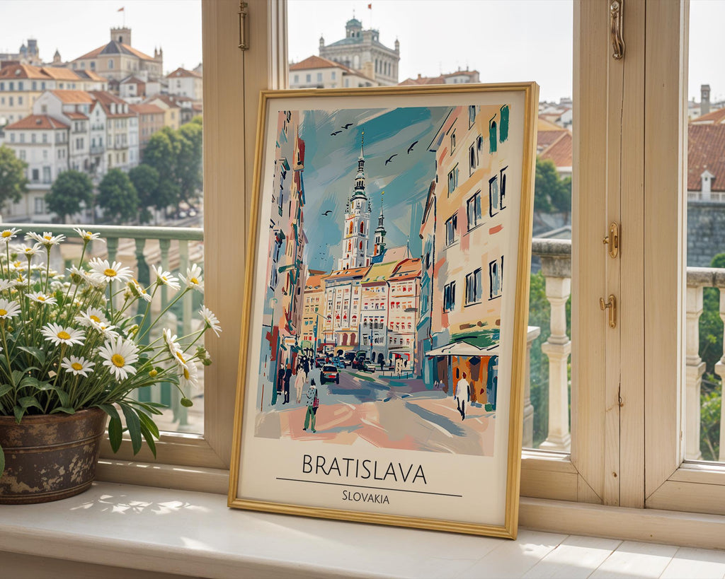 Bratislava Travel Print | European City Architecture Poster wall art print, modern home decor, unframed artwork by Nomad & Nest
