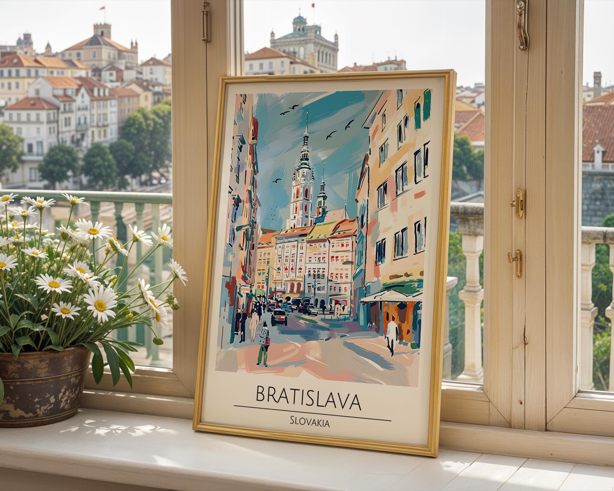 Bratislava Travel Print | European City Architecture Poster wall art print, modern home decor, unframed artwork by Nomad & Nest