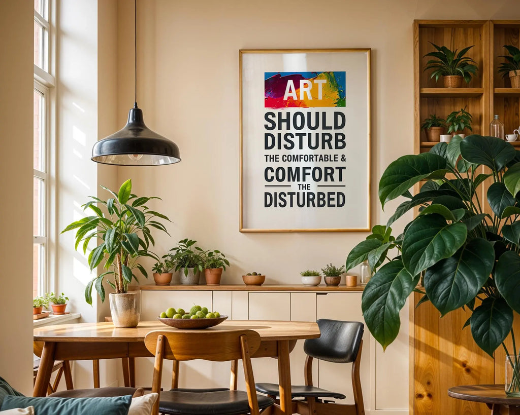 Positive Emotion | Art Should Disturb Quote Poster | Bold Typography Wall Art | Creative Statement Decor wall art print, modern home decor, unframed artwork by Nomad & Nest