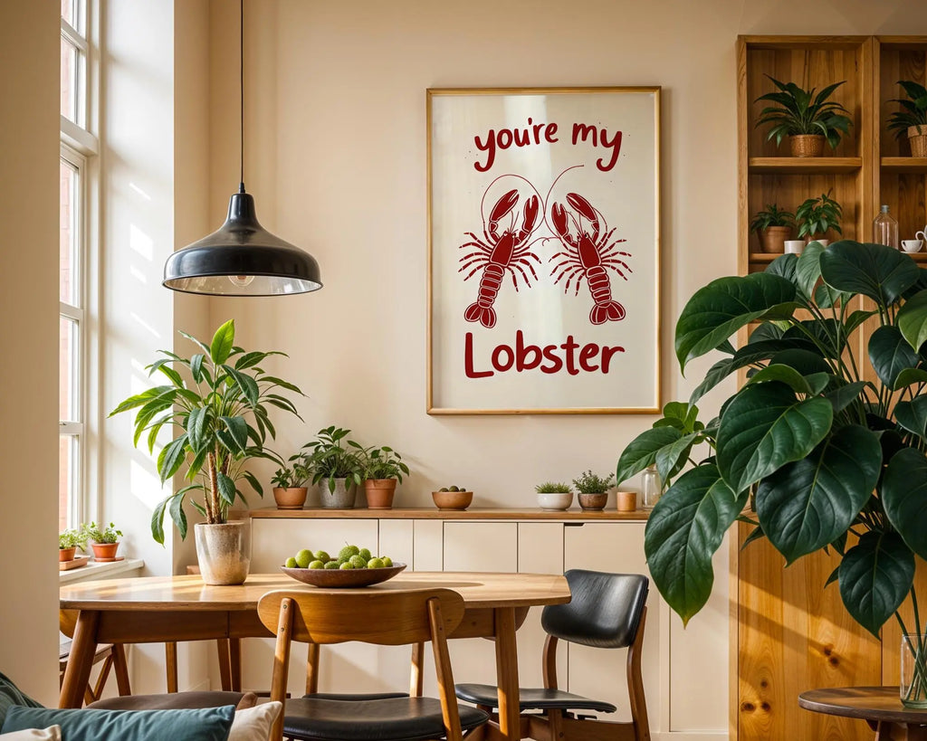 Positive Emotion | You’re My Lobster Romantic Wall Art Print | Love Quote Poster wall art print, modern home decor, unframed artwork by Nomad & Nest