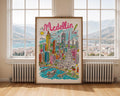 Medellín Skyline Print | Colombia Travel Poster wall art print, modern home decor, unframed artwork by Nomad & Nest