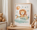 Playroom Ideas | Lion Airplane Nursery Art | Safari Adventure Baby Decor wall art print, modern home decor, unframed artwork by Nomad & Nest