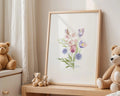 Playroom Ideas | Spring Floral Nursery Wall Art | Watercolour Botanical Print wall art print, modern home decor, unframed artwork by Nomad & Nest