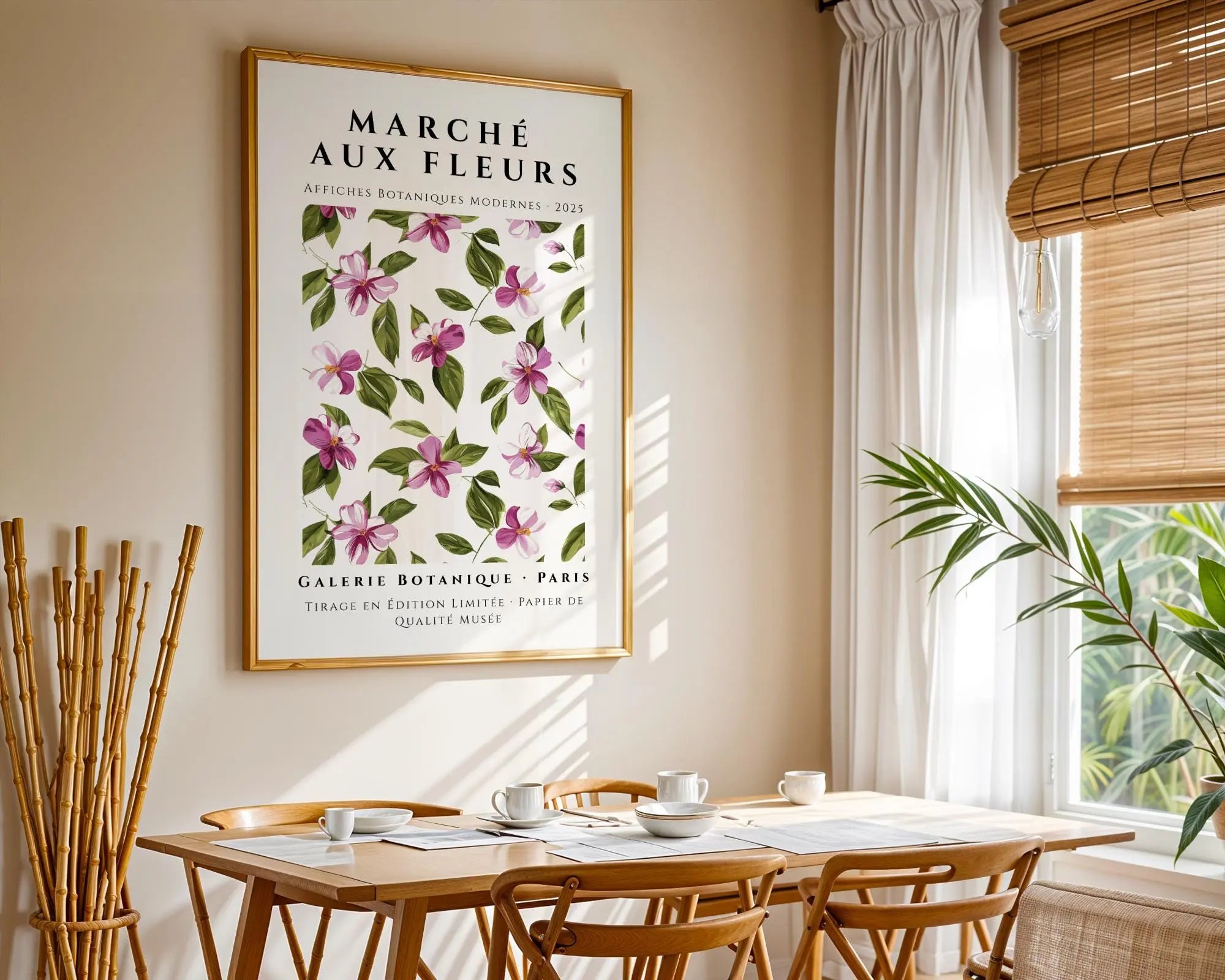 Marché aux Fleurs Botanical Print | Vintage Parisian Flower Market Art wall art print, modern home decor, unframed artwork by Nomad & Nest