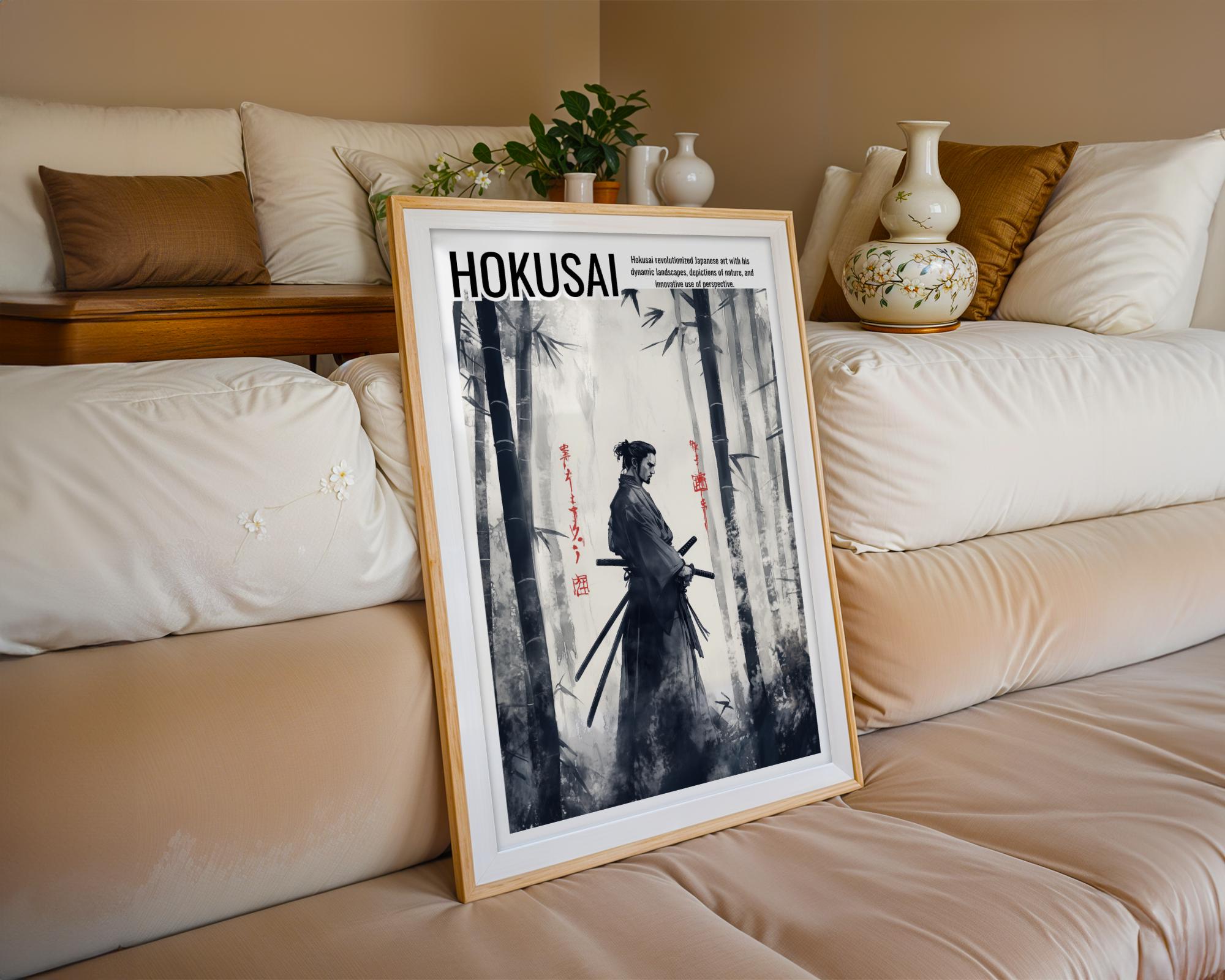 Japanese Poster | Samurai Warrior Art Print –  Zen Decor wall art print, modern home decor, unframed artwork by Nomad & Nest