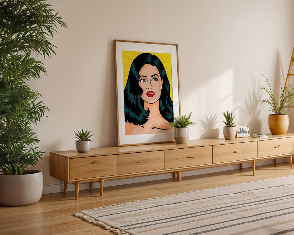 Modern Pop Art | Retro  Print | Crying Woman, Comic Style Home Decor wall art print, modern home decor, unframed artwork by Nomad & Nest