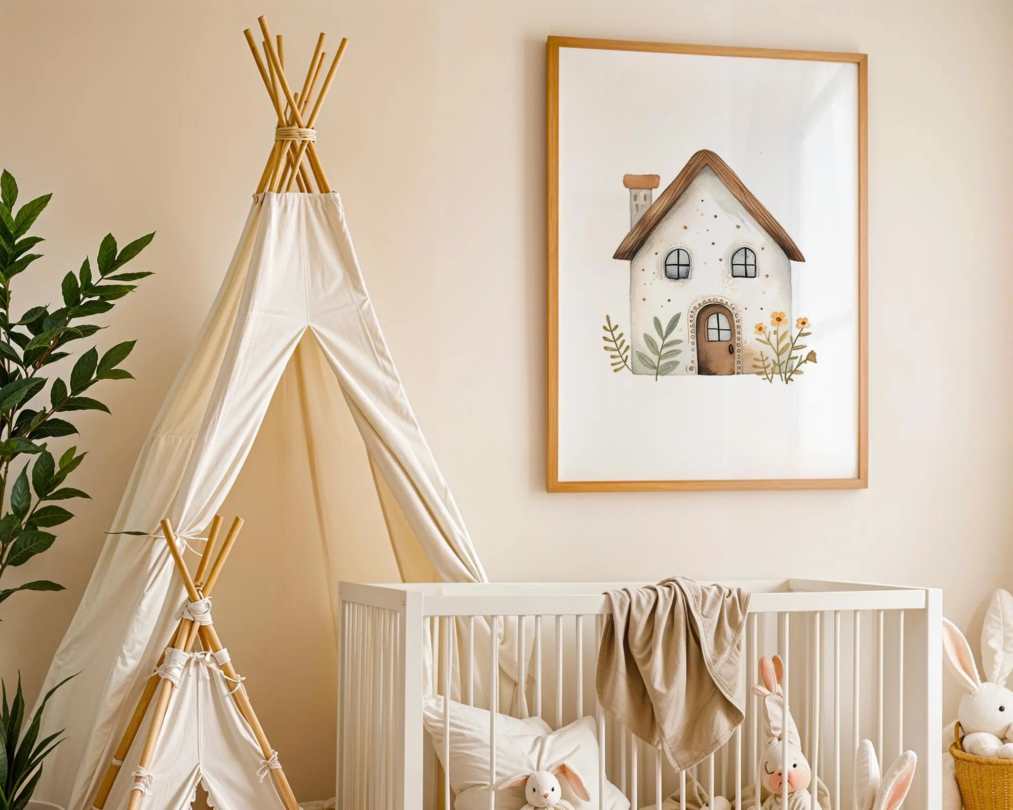 Playroom Ideas | Storybook Cottage Nursery Wall Art | Whimsical Home Print wall art print, modern home decor, unframed artwork by Nomad & Nest