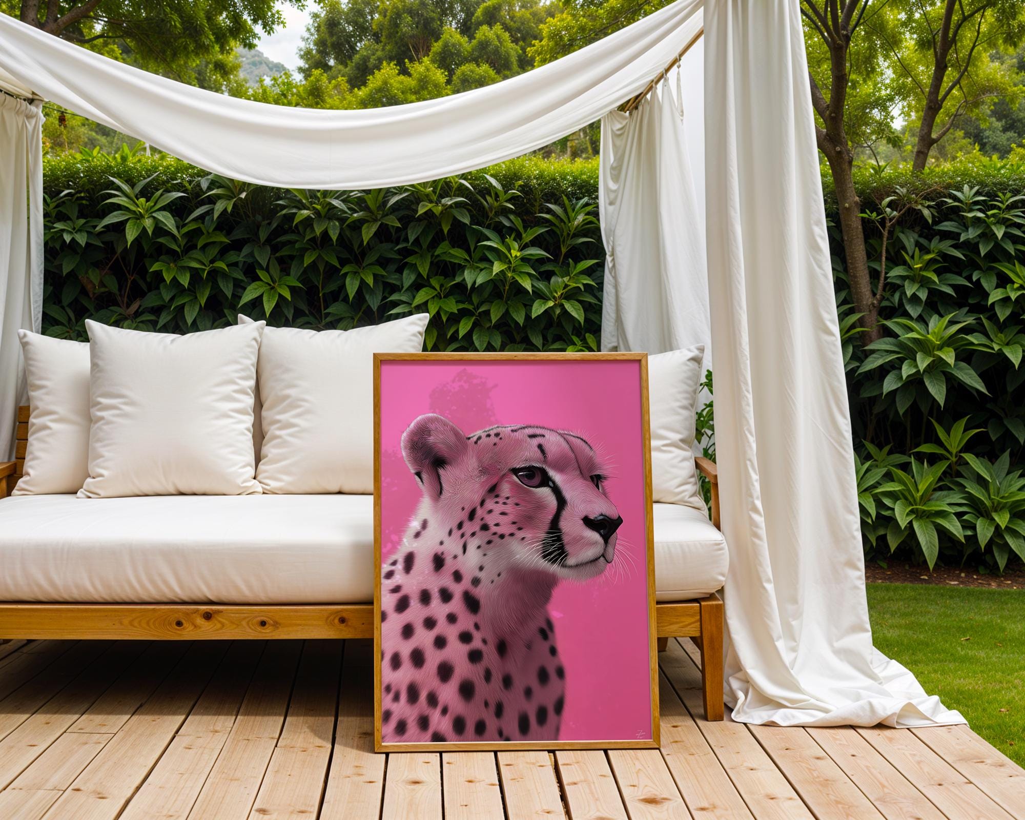 Pink Cheetah Art Print | Bold Animal Wall Decor wall art print, modern home decor, unframed artwork by Nomad & Nest